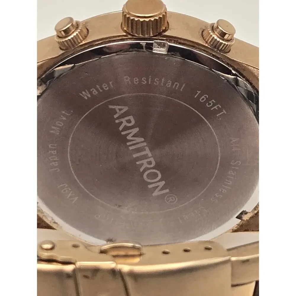 Armitron Men's Chronograph Dress Watch Stainless Steel Gold Tone